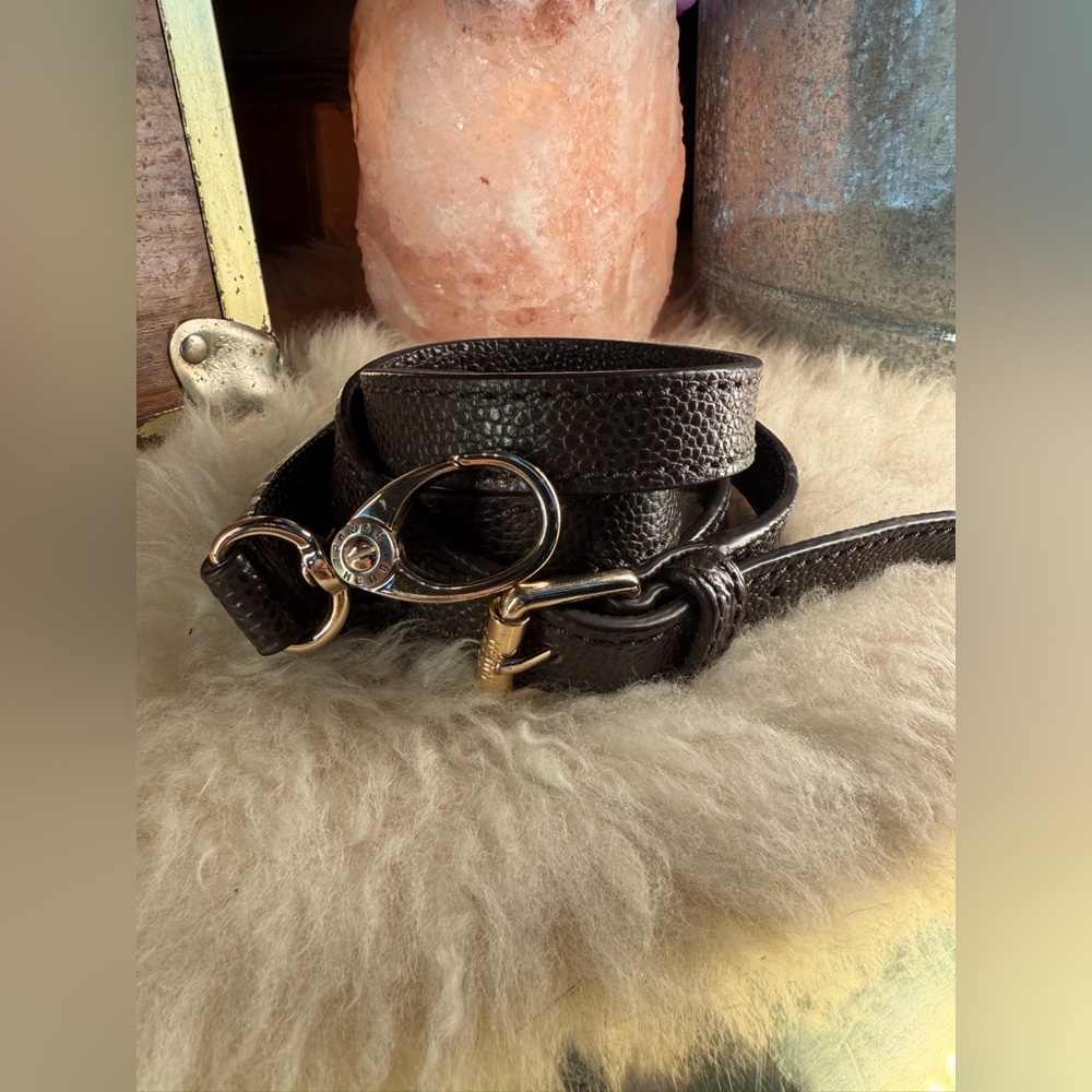 Henri Bendel Deep Chocolate Crossbody Strap with Mixed Metal Hardware